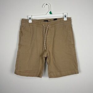✨3 for $20 Buffalo David Bitton Mens Tan Khaki Stretch Chino Drawstring Shorts S